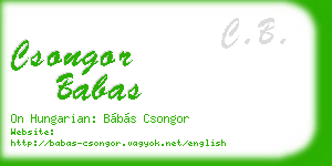 csongor babas business card